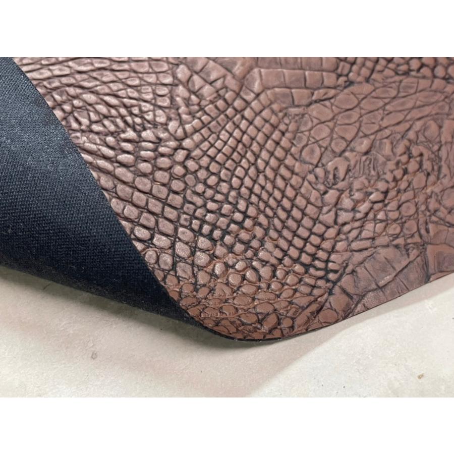 ワニ　クロコダイル　手染め　PVC　ビニール【 50cmあたり500円 】チョコ |  | 02