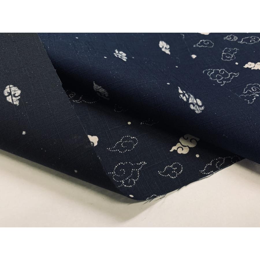 和風 キントン雲 スラブ 生地 和柄【50cmあたり250円】黒 |  | 02