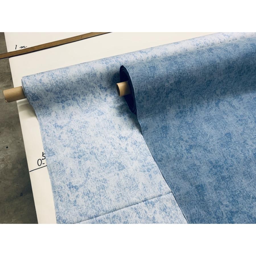 ストーンウォッシュ  プリント ツイル 生地【 50cmあたり250円 】濃ブルー | 