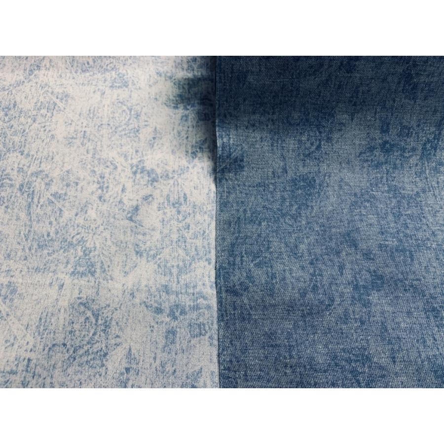 ストーンウォッシュ  プリント ツイル 生地【 50cmあたり250円 】濃ブルー |  | 01