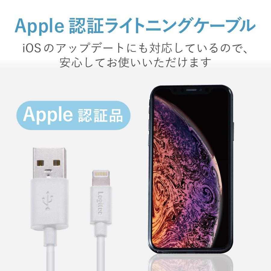 ロジテック ライトニングケーブル iphone 充電ケーブル apple認証 [スリムコネクター採用し、ケースを選ばない] iPhone & iPad｜morimori117｜03