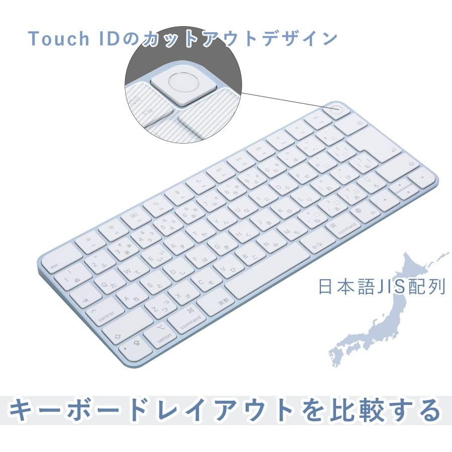 iMac Magic Keyboard 用 キーボードカバー 対応 日本語JIS配列 - iMac 24インチ キーボードカバー スキン (Model｜morimori117｜02