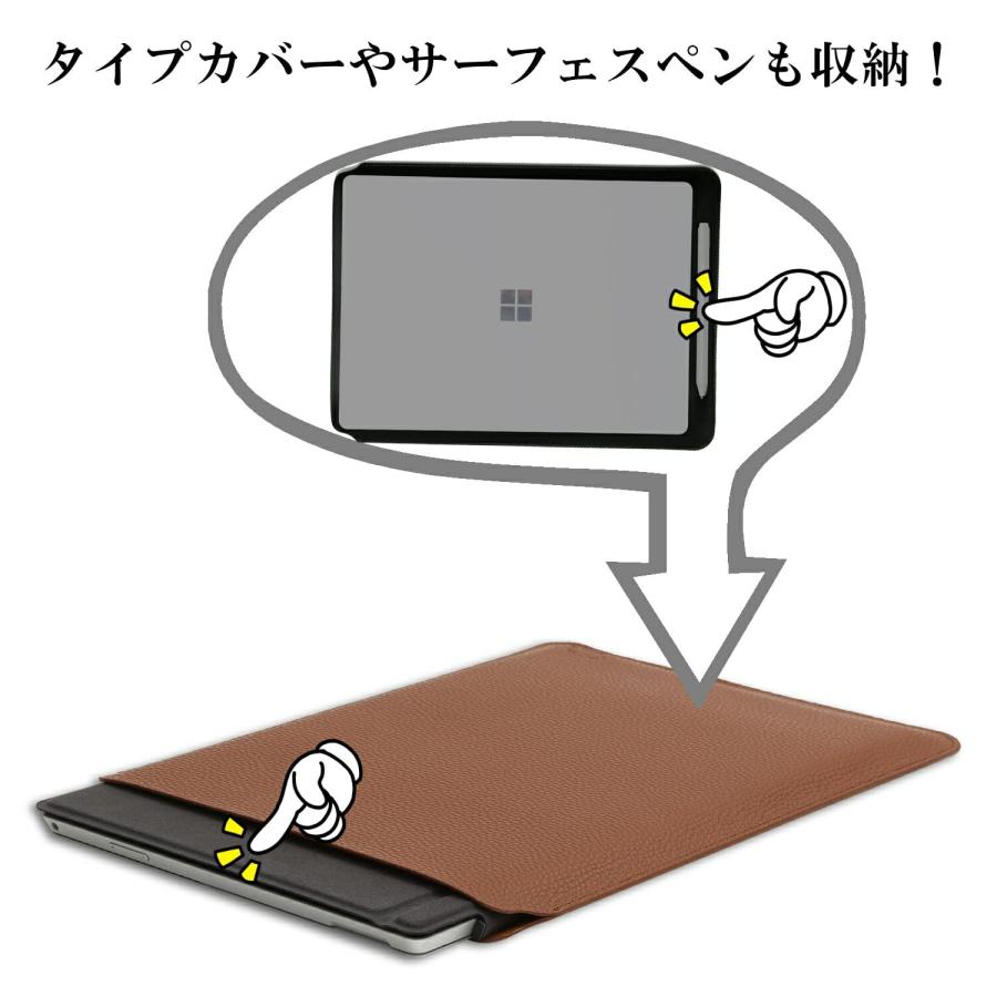 V.M Surface Pro 7 6/5/4/3 スリーブ ケース レザー 【高クオ薄軽皮革】全種有 Go/Laptop/LaptopGo/Stud｜morimori117｜06