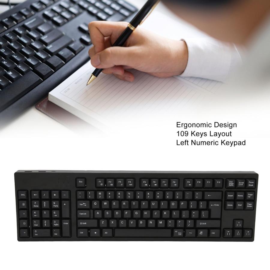 左利き用キーボード、 USB有線コンピューターキーボード、 109キーマイクロキーボード有線、 人間工学に基づいたオフィス キーボード ビジネス、会計｜morimori117｜03