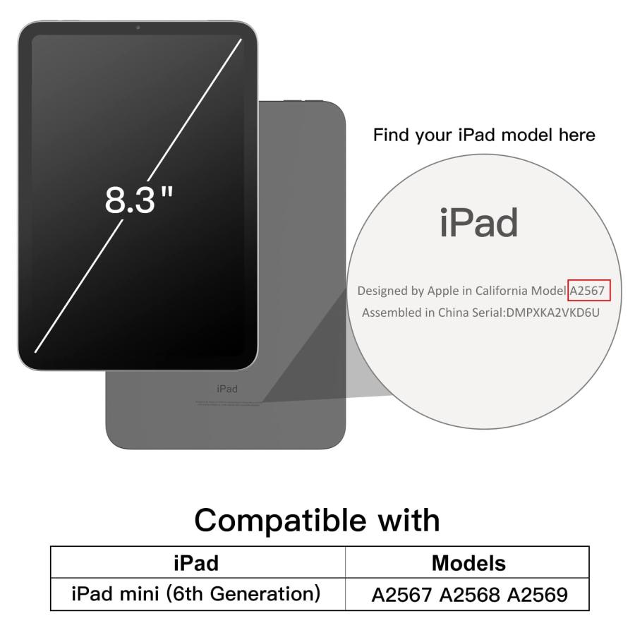 JEDirect iPad mini 6 ケース (8.3インチ、2021モデル) Pencil収納可能 透明バックカバー 薄型 スタンド 衝撃吸収｜morimori117｜02