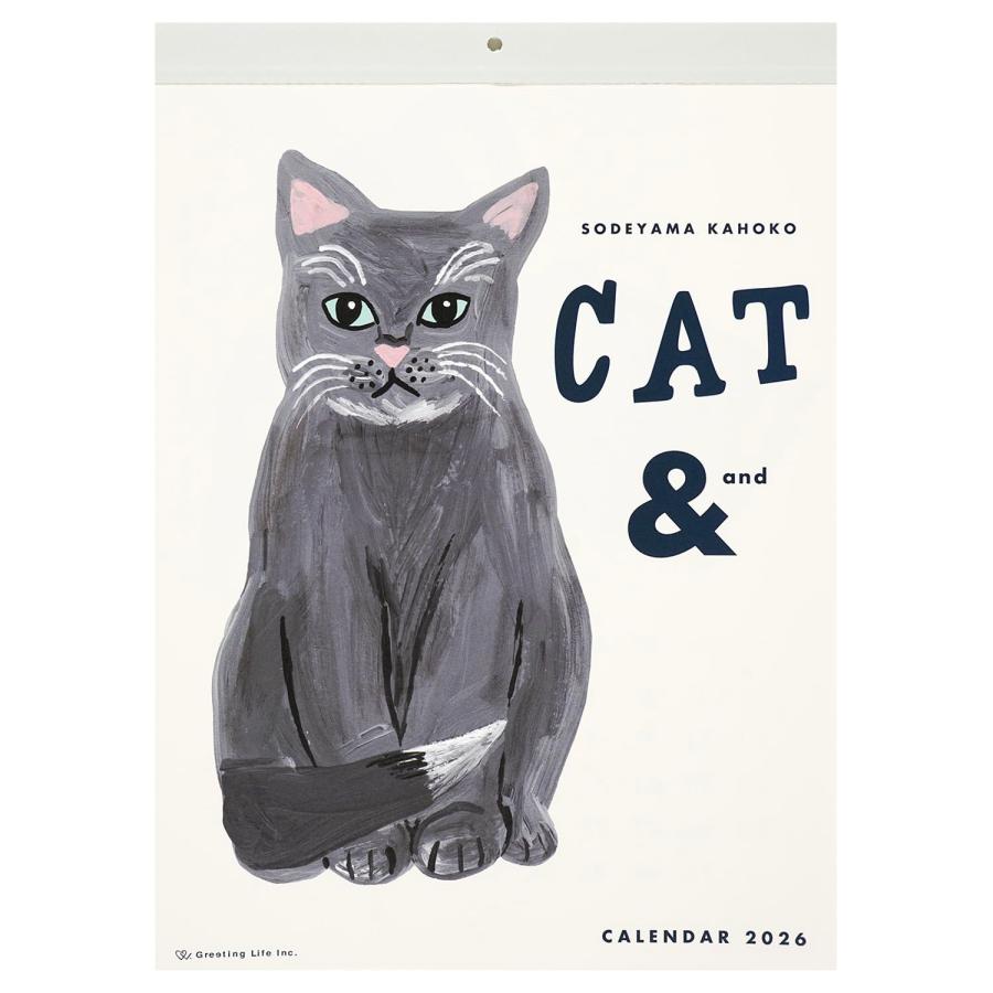 グリーティングライフ 2026年 カレンダー キャットアンド そで山かほ子