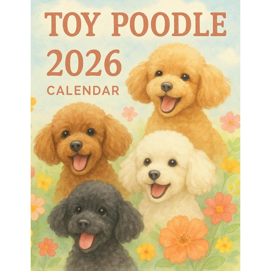 2026年トイプードル見開きアートカレンダー（日本版）: トイプードル