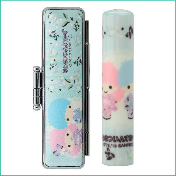 サンリオ和ざいく　リトルツインスター(キキララ）　すずらん　 いまだけハローキティ朱肉+印鑑拭きセット付