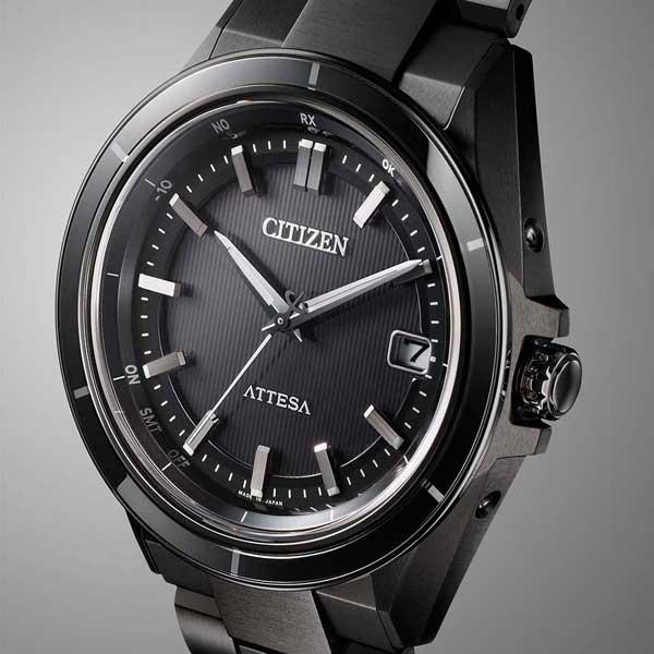名 入れ 名前 刻印 10文字付 シチズン ソーラー電波時計 CITIZEN ATTESA アテッサ ブラック チタン CB3035-72E メンズ 男性 ウオッチ サファイアベゼル「c-ka」の画像