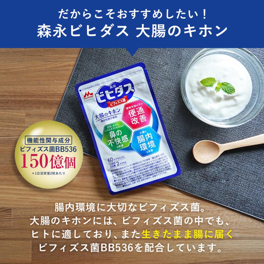 morinaga森永ビヒダスサプリメント×3袋 森永乳業 【 3袋セット 】 ビヒダス 大腸のキホン [ 2022年2月