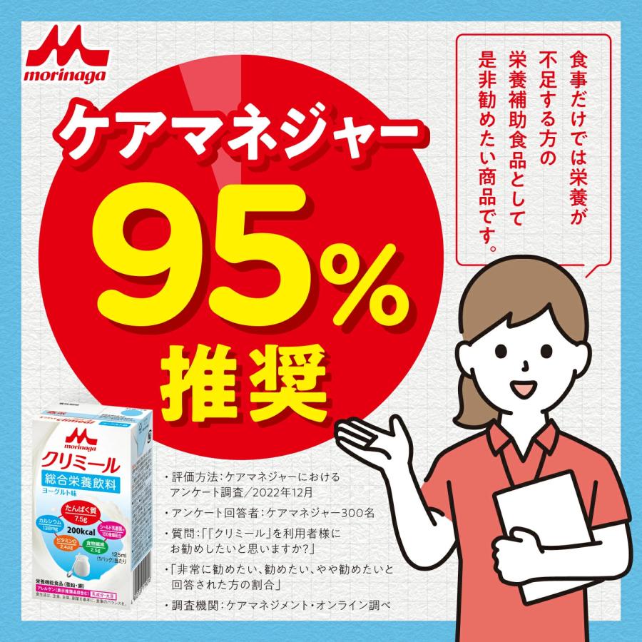 森永乳業 公式 エンジョイクリミール いちご味(125ml×24本) 高齢者 栄養補助食品 流動食 介護 食 ドリンク 栄養補給 飲料 たんぱく質 食欲不振 常温保存｜morinaga-milk｜03