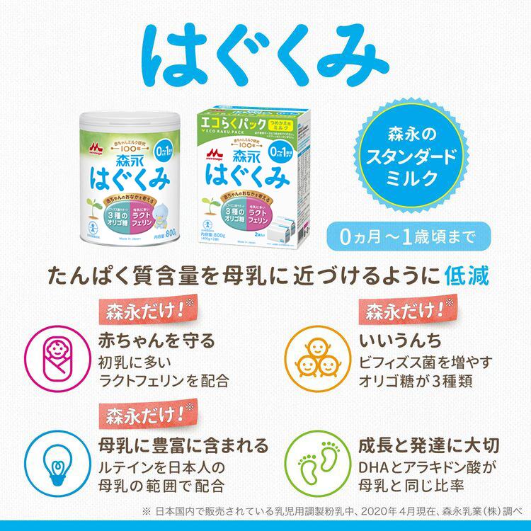 はぐくみ 【公式】 森永乳業 粉ミルク 大缶 800g 4個 セット 缶 はぐくみ 【公式】 森永乳業 粉ミルク 大缶 800g 4個 セット 缶