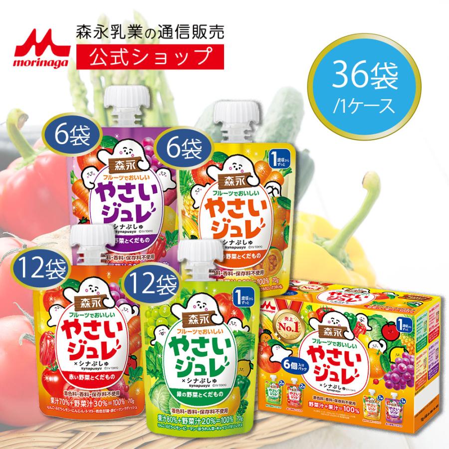 【公式】 森永乳業 フルーツでおいしい やさいジュレ フレーバーセット (36袋入り（赤12袋・緑12袋・黄色6袋・紫6袋）) 8種類の野菜と果物（Yahoo!・森永乳業公式ショップ ヤフーショッピング店）