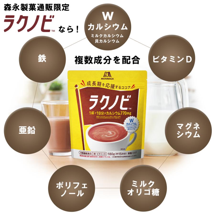 森永製菓 森永ココア 【公式】 ラクノビ 180g×2袋 約30日分 カルシウム