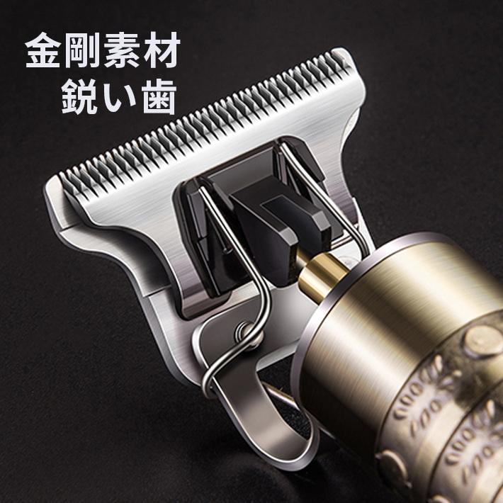 電動 バリカン ヘアーカッター コードレス USB充電式 長さ調整 ヘアトリマー メンズ 散髪用 精密彫刻 おしゃれ カミソリ 男性用 子供 家庭用 防水 USB充電|morinagatuhan|02