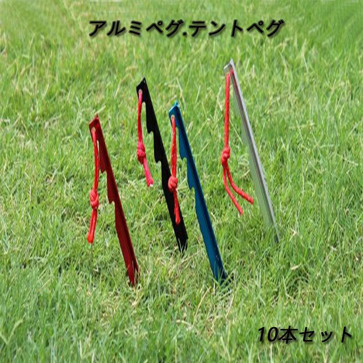 テント ペグ テントステークス 10個セット ソロキャンプ タープ キャンプ 軽量 アルミニウム バーベキュー アウトドア キャンプ設営用具 迅速な対応で商品をお届け致します