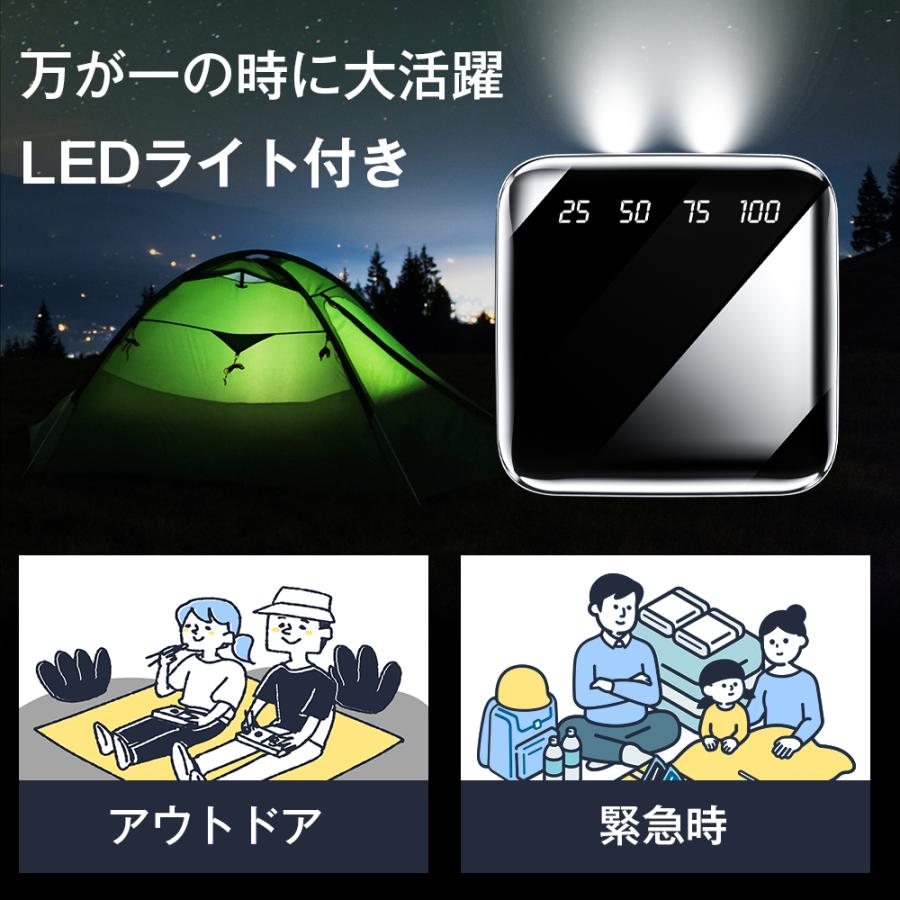 【電熱ベスト使用可】モバイルバッテリー A85 20000mAh大容量 2.1A急速充電 LEDライト付き 軽量 超小型 スマホスタンド 残量表示 過充電保護 PSE認証済 | MOTTARI | 12