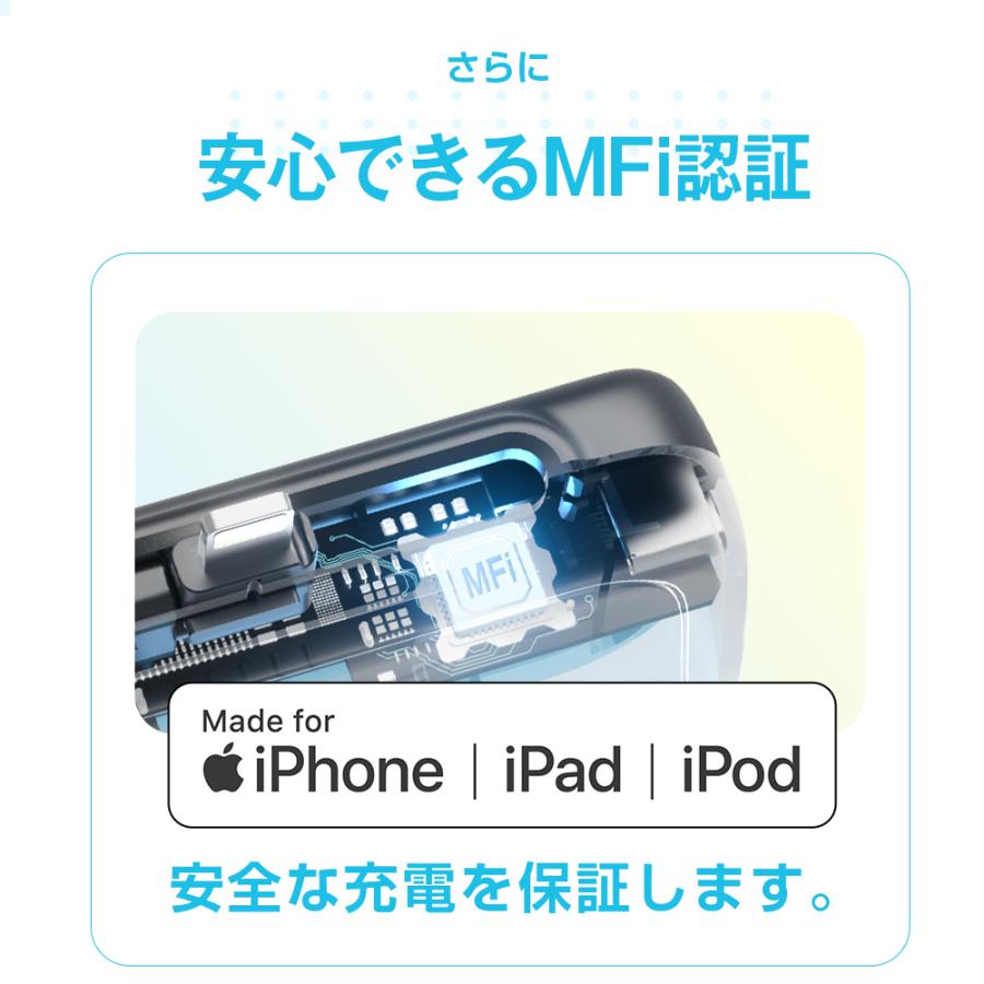 モバイルバッテリー A88 6800mAh 大容量 2.4A 小型 MFI認証済 軽量 LED液晶画面 残量表示 携帯充電器 2台同時充電可能 2タイプ端子 iPhone/Android対応 | MOTTARI | 04