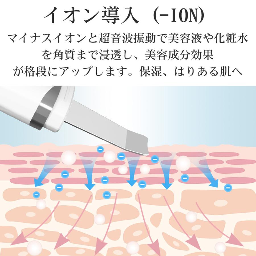 ウォーターピーリング 美顔器 毛穴ケア 超音波ピーリング 洗顔器 USB充電式 電池残量表示 汚れとり 黒ずみ ニキビ 角栓 角質ケア コンパクト 持ち運び便利｜morinet｜10
