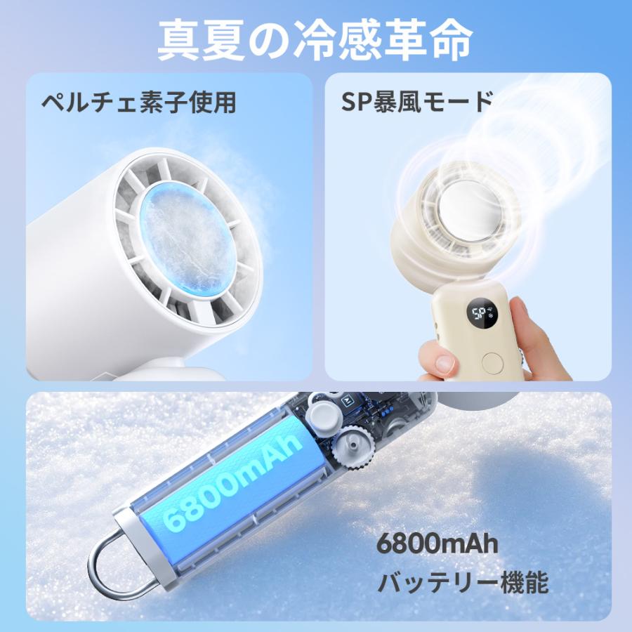 ハンディファン 扇風機 ハンディ扇風機 手持ち冷蔵庫 冷却プレート -28℃瞬間冷却 最大24時間使用可能 手持ち扇風機 1台4役 静音 ミニ扇風機 折りたたみ | ブランド登録なし | 04