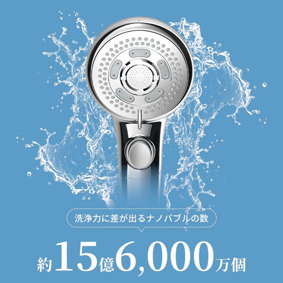 最大90％節水! シャワーヘッド マイクロナノバブル 約15億6000万個