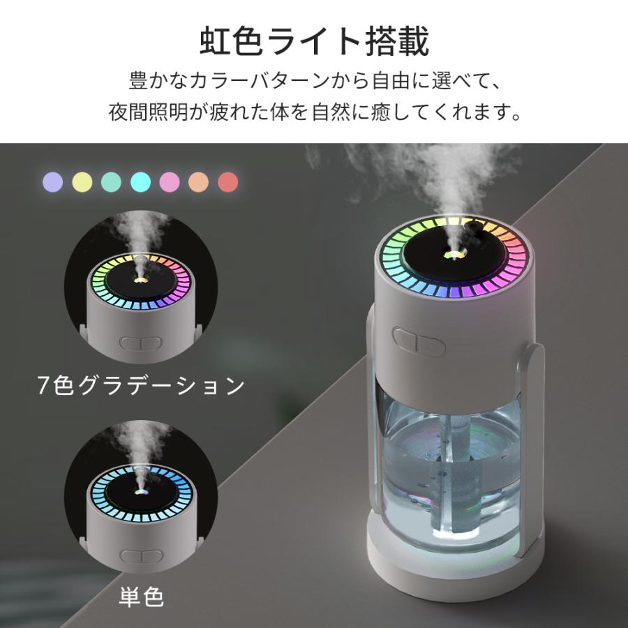加湿器 X08 卓上 超音波 車載兼用 超微ナノミスト 七色LED 次亜塩素酸水対応 280ml 大容量 2種類加湿モード 静音 乾燥/花粉症対策 | ブランド登録なし | 16