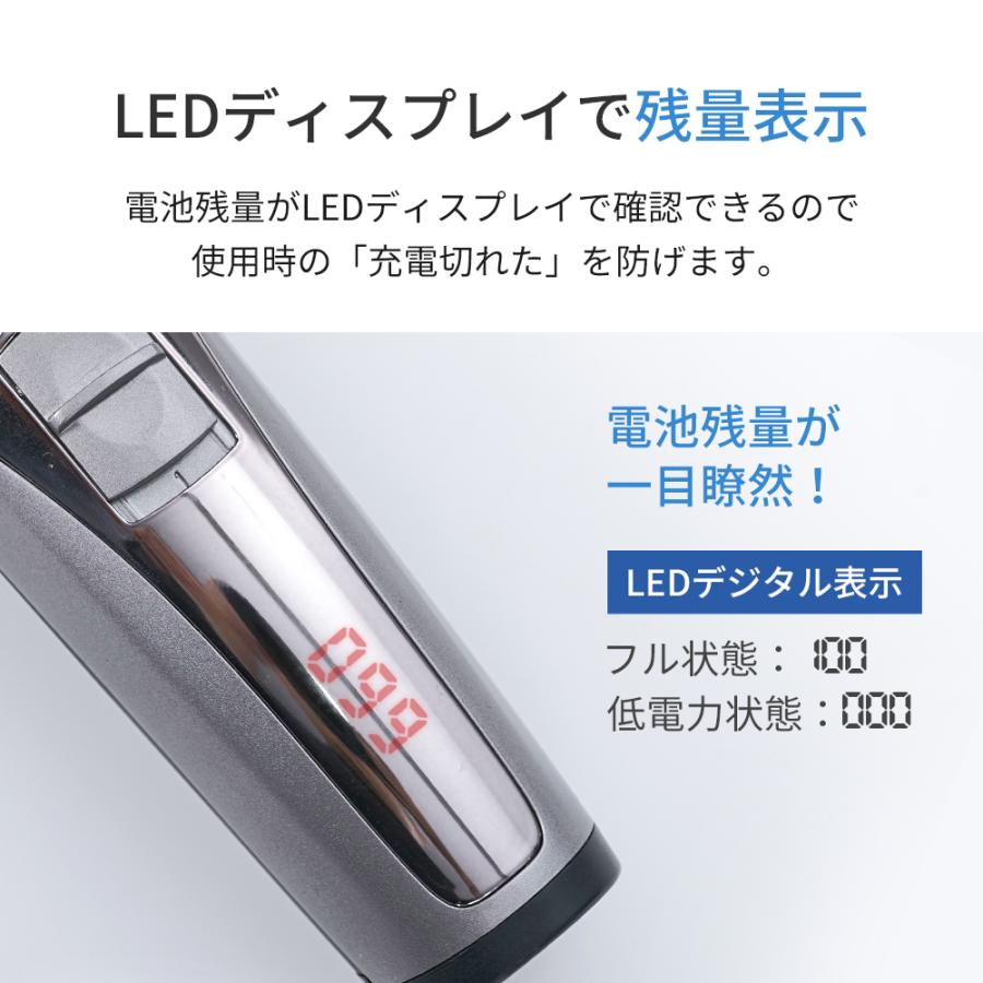 バリカン 散髪 ヘアカッター ヘアクリッパー 1200mAh LEDディスプレイ残量表示 4種 アタッチメント付き リミットコーム付き USB充電式 コードレス 防水 軽量 | GERCEO | 09