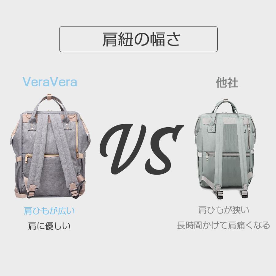 マザーズバッグ 20L大容量 2way対応 12ポケット 撥水加工 保温保冷 軽量 ショルダー バッグ トートバッグ マザーズ 多機能 男女兼用 旅行 収納 防水 | VeraVera | 17