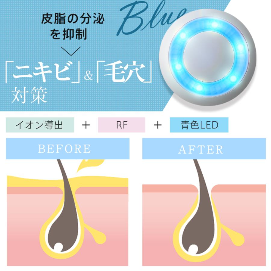 美顔器 EMS ラジオ波 3段階レベル 超音波美顔器 4色LED イオン導入 イオン導出 振動 温熱美顔器 1台多役 家庭用 毛穴ケア フェイスケア 目元ケア 小顔 | iFusion | 10