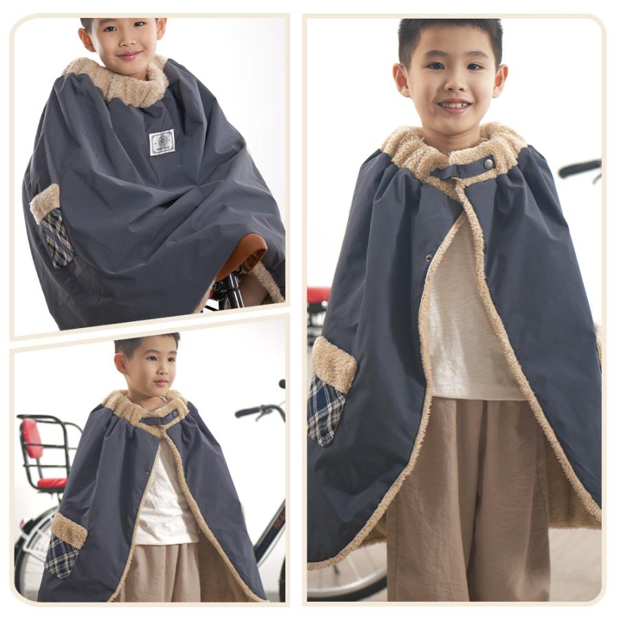 自転車用ポンチョ 子供用 多用途 自転車/ベビーカー/抱っこ紐用 両面起毛 保温効果抜群 防寒防風 撥水 丸洗い可能 軽量 ブランケット ポンチョ ギフト |  | 03