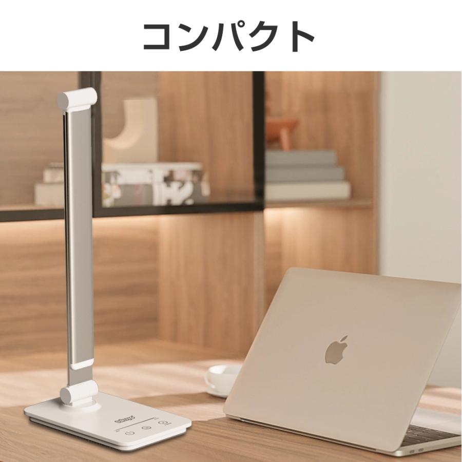 【モバイルバッテリー機能付き】卓上ライト デスクライト 2500mAh大容量 コードレス 充電式 5段階調色 無段階調光 タッチセンサー 角度調節可能 タイマー付き | TAKUYO | 09