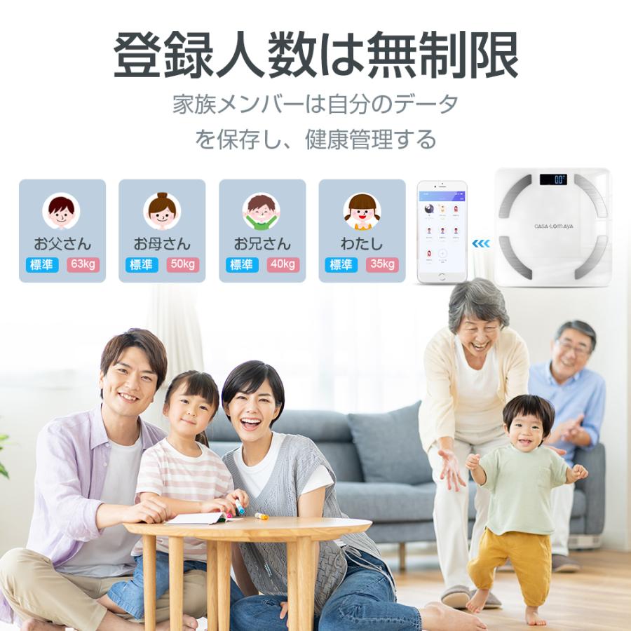 体重計 BIA技術 高精度 登録数無制限 体脂肪計 スマホ連動 ベビーモード 基礎代謝量/BMIなど24項目測定 ボディスケール 健康管理 体重管理 | ブランド登録なし | 15