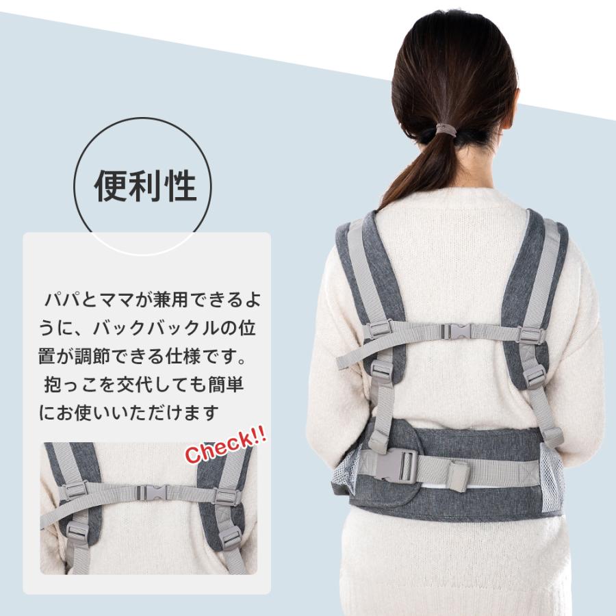 抱っこ紐 おんぶ紐 ヒップシート 9WAY 3点分散構造 新生児 対面抱き 前向き抱き 腰抱き 横抱き 大容量ポーチ ベビーキャリア 男女兼用 分離可 メッシュ生地 | VeraVera | 18