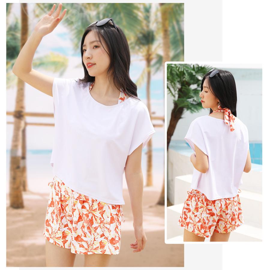水着 4点セット レディース 体型カバー ビキニ タンキニ Tシャツ 半袖 