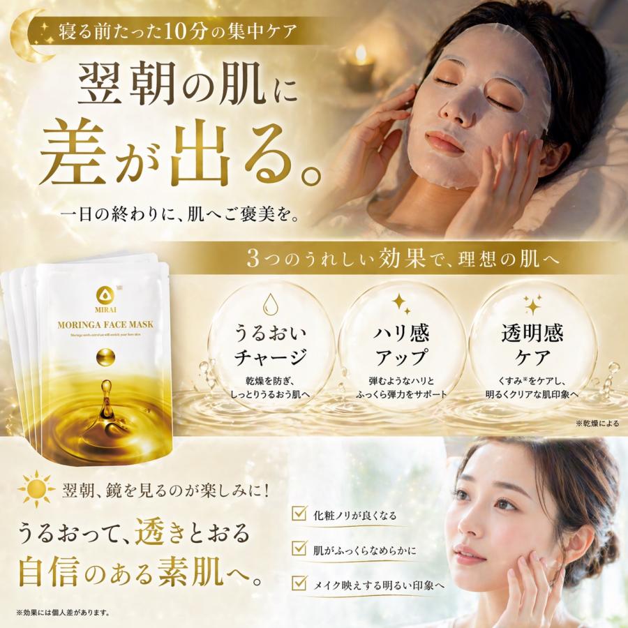 プレゼントに最適 ギフト 高級フェイスパック モリンガフェイスマスク