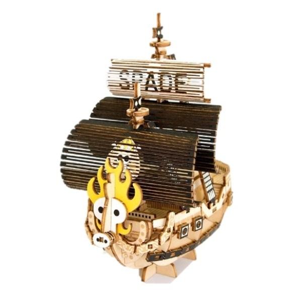 1485円 100 本物 3d木製パズル Wooden Art Ki Gu Mi ワンピース スペード海賊団の海賊船