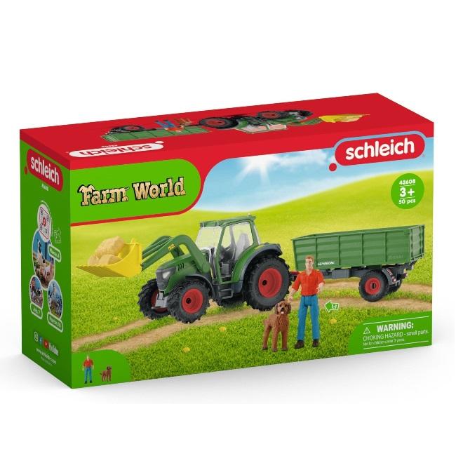 Schleich シュライヒ Farm World トラクターとトレーラー 42608 ファームワールド 農業 林業フィギュアの画像