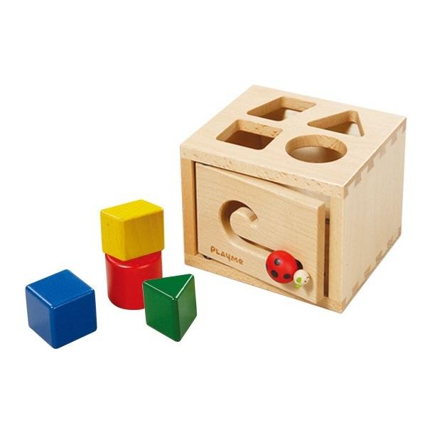 木のおもちゃ 積木 知育 プレイミートイズ PlayMe Toys  レディバグボックス E0703｜morinokobito