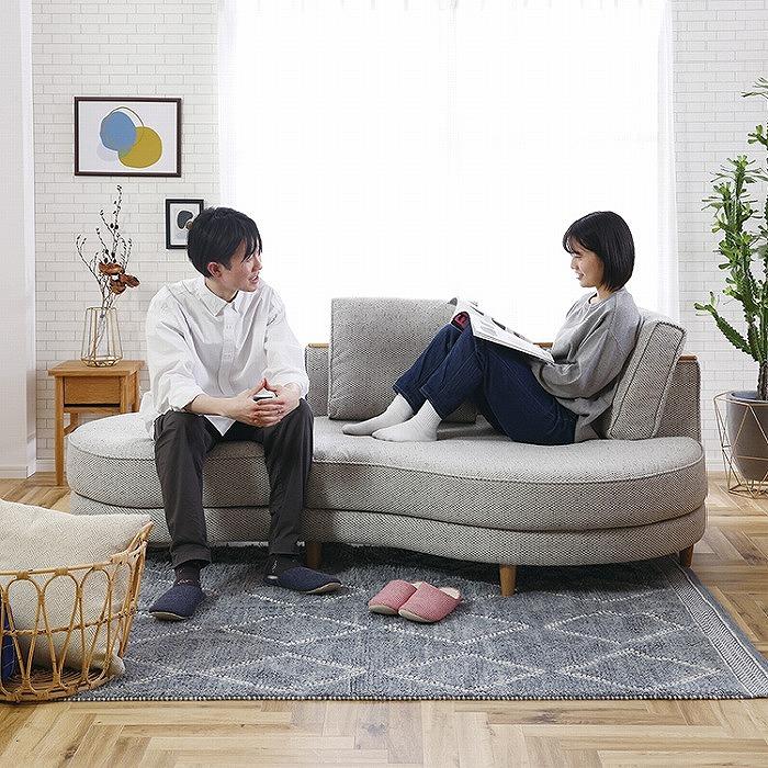 関家具 2人掛け カウチソファ オットマン リビング 家具 F019 2人掛け]カウチソファ｜オットマン付きも選べる 14段階