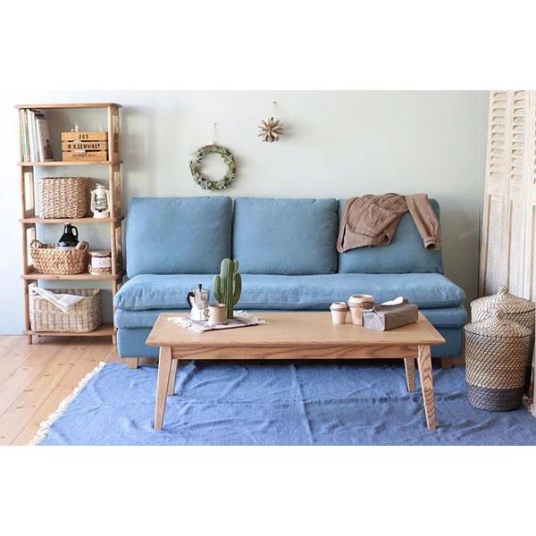 柔らかでふんわり横になりたいゆったり肘無布張り３ｐブルーソファー 0045 Suaves3p カントリーハウス森のくに 通販 Yahoo ショッピング
