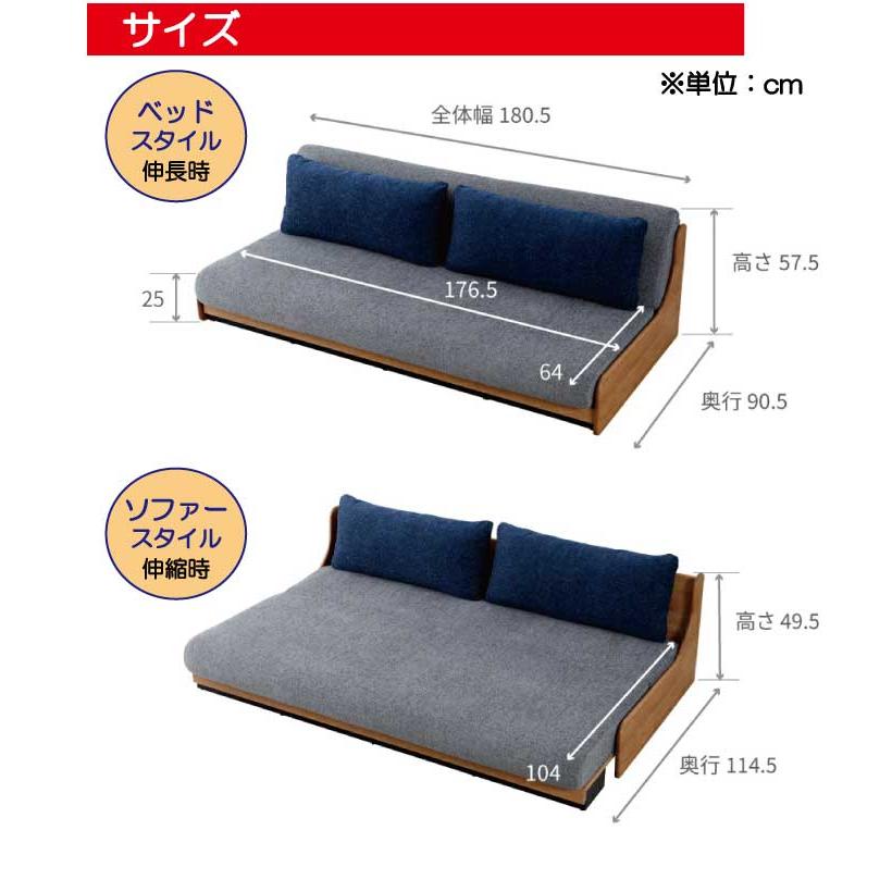 Meuble（モーブル） ソファ ソファーベッド ごろ寝ソファ 3人掛 3P