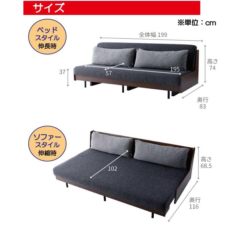 Meuble（モーブル） ソファ ソファーベッド ごろ寝ソファ 3人掛 3P