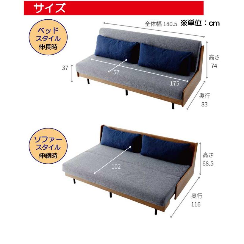 Meuble ソファ ソファーベッド ごろ寝ソファ 3人掛 3P国産 日本