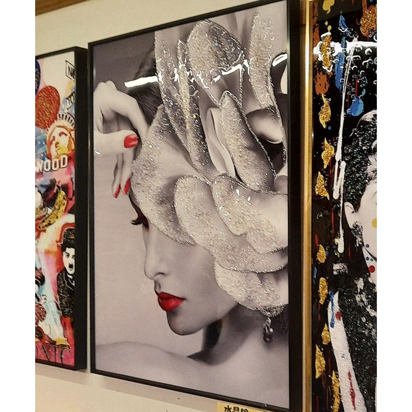 クリスタルアート インテリアパネル 水晶絵 アートパネル 絵画 インテリアアート 水晶絵 クリスタルアート 80×60cm