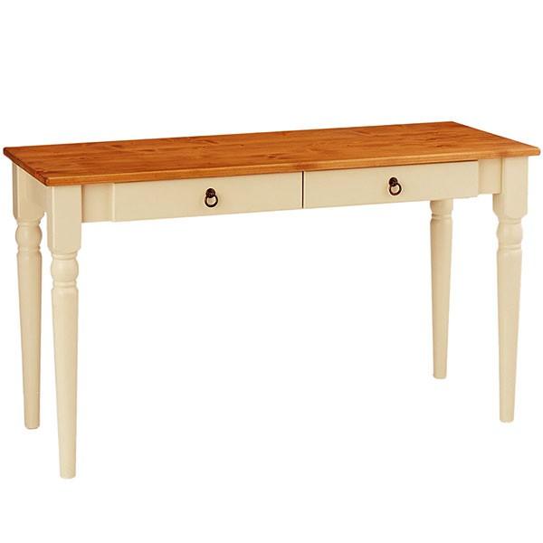 デスク 机 パソコンデスク 学習机 幅130cm 木製 収納付き フレンチ