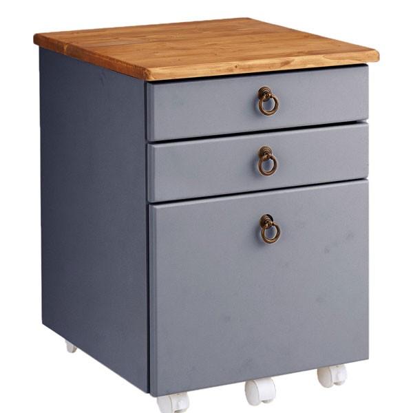 デスクワゴン ワゴン 袖机 サイドワゴン 木製 引き出し付き キャスター