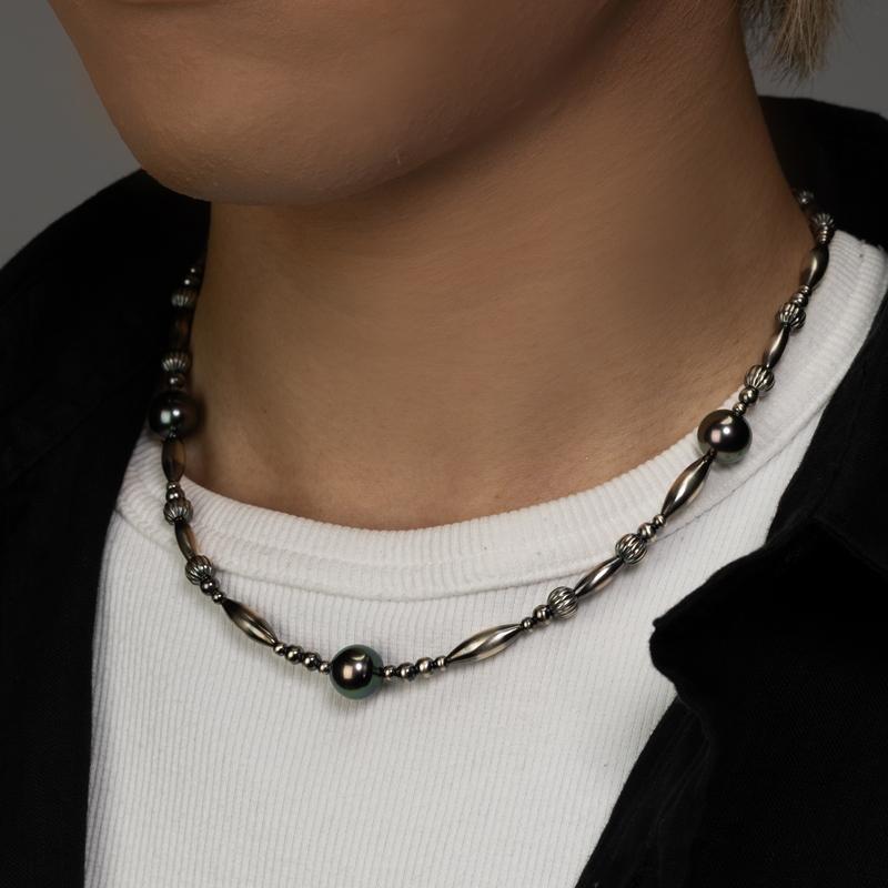 【オンラインショップ限定】nonbinary FLOW　黒蝶パールネックレス 約10.0mm 全長約45cm  真珠 パール 冠婚葬祭 ギフトの画像