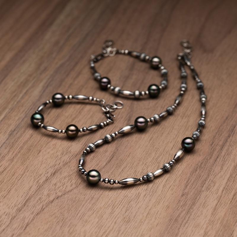 【オンラインショップ限定】nonbinary FLOW　黒蝶パールネックレス 約10.0mm 全長約45cm  真珠 パール 冠婚葬祭 ギフトの画像