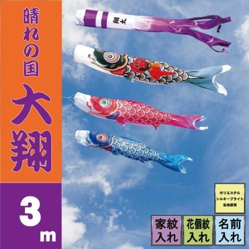 こいのぼり 徳永 鯉のぼり 金太郎大翔 3m 6点 鯉3匹 徳永鯉 大型セット ポール別売り