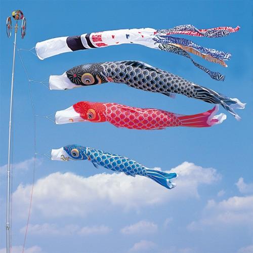 こいのぼり 錦鯉 ワタナベ 鯉のぼり かなめ鯉 8m 6点 鯉3匹 浪千鳥吹き流し 大型セット ポール別売り